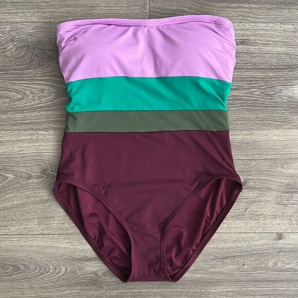 kate spade Other - KATE SPADE One Piece Swimsuit XS Strapless Underwire Colorblock Beach Swimwear